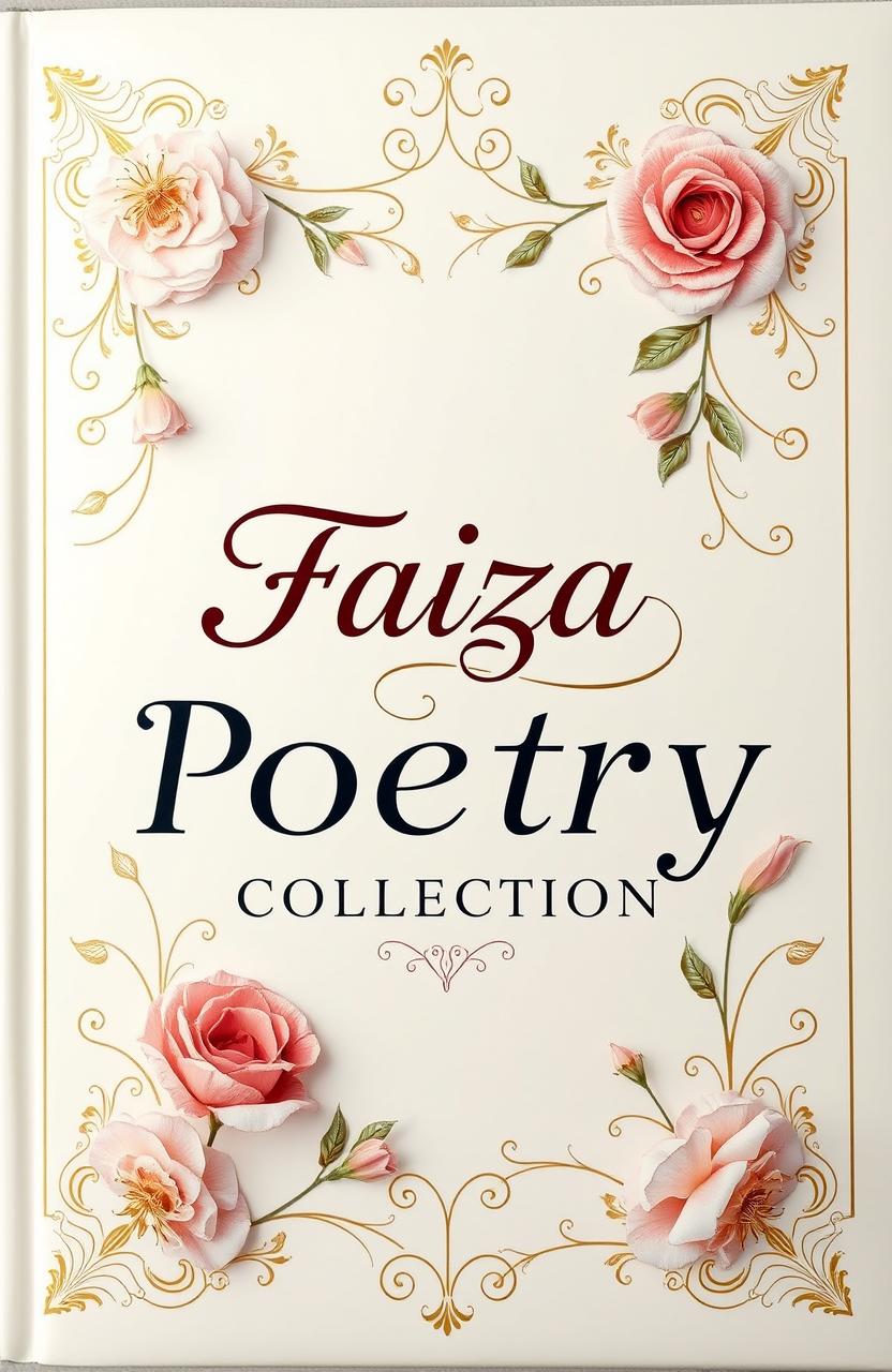 A beautifully arranged poetry collection cover featuring intricate floral designs and elegant calligraphy