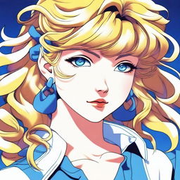 This is a high-quality image of a 1980s style anime girl