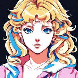 This is a high-quality image of a 1980s style anime girl