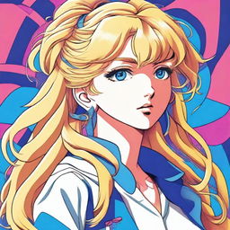 This is a high-quality image of a 1980s style anime girl