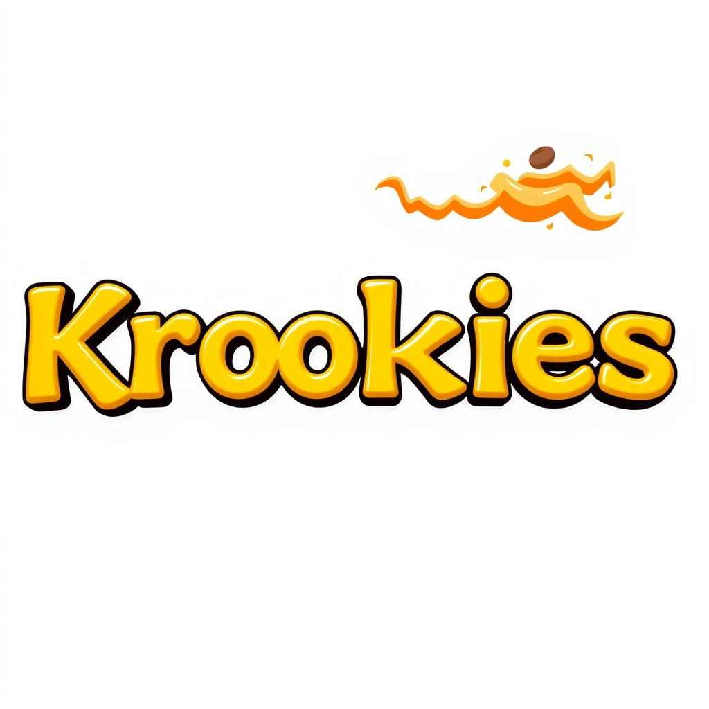 3D text of the word 'Krookies' prominently displayed, styled as a snack brand
