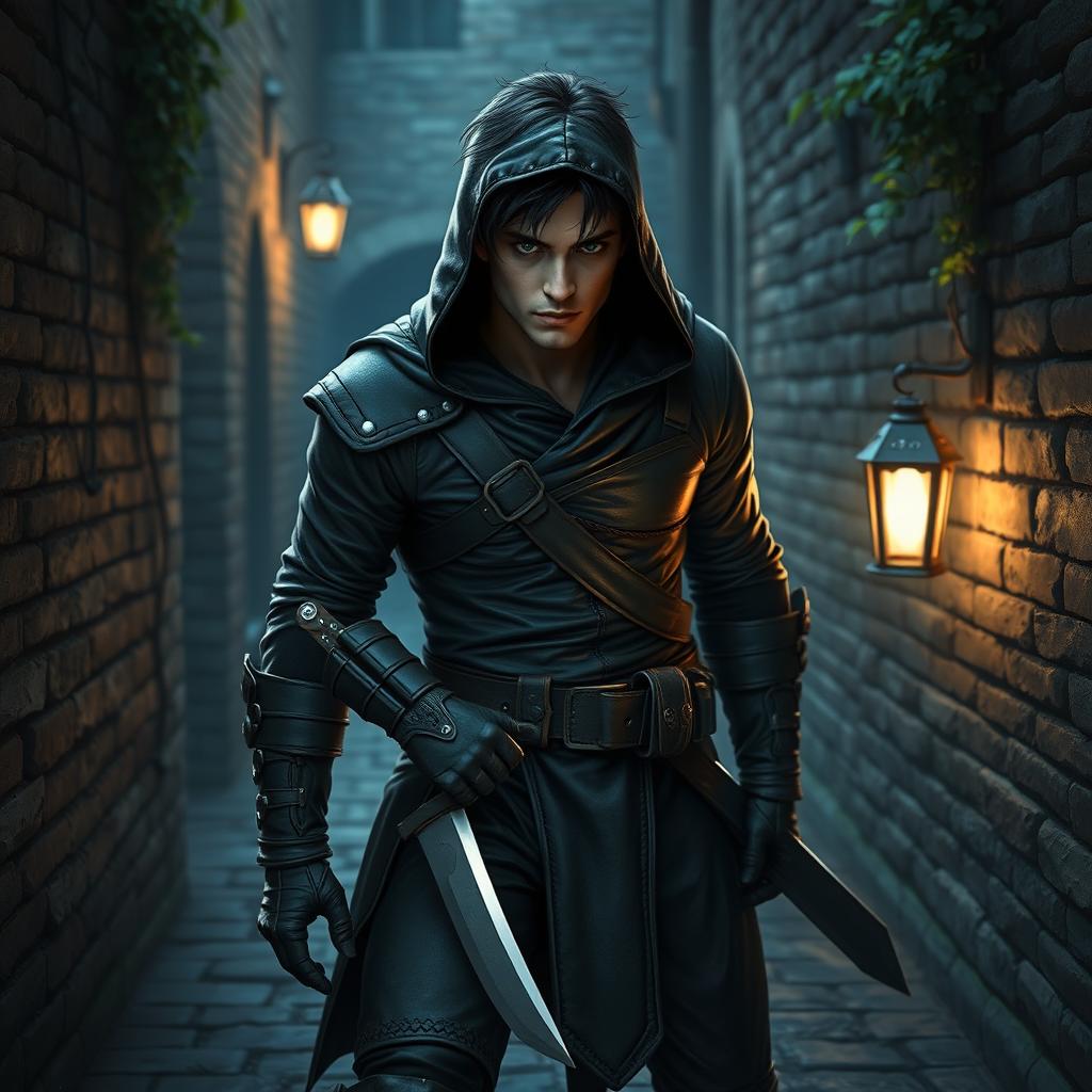 Master of Shadows: Stealthy Male Human Rogue