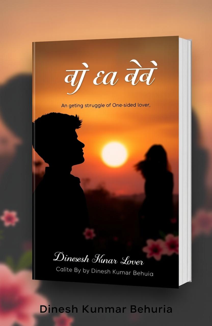 A book cover design for "ଏକ ଅସହ୍ୟ ସତ୍ୟ" written by Dinesh Kumar Behuria, depicting the emotional struggle of a one-sided lover