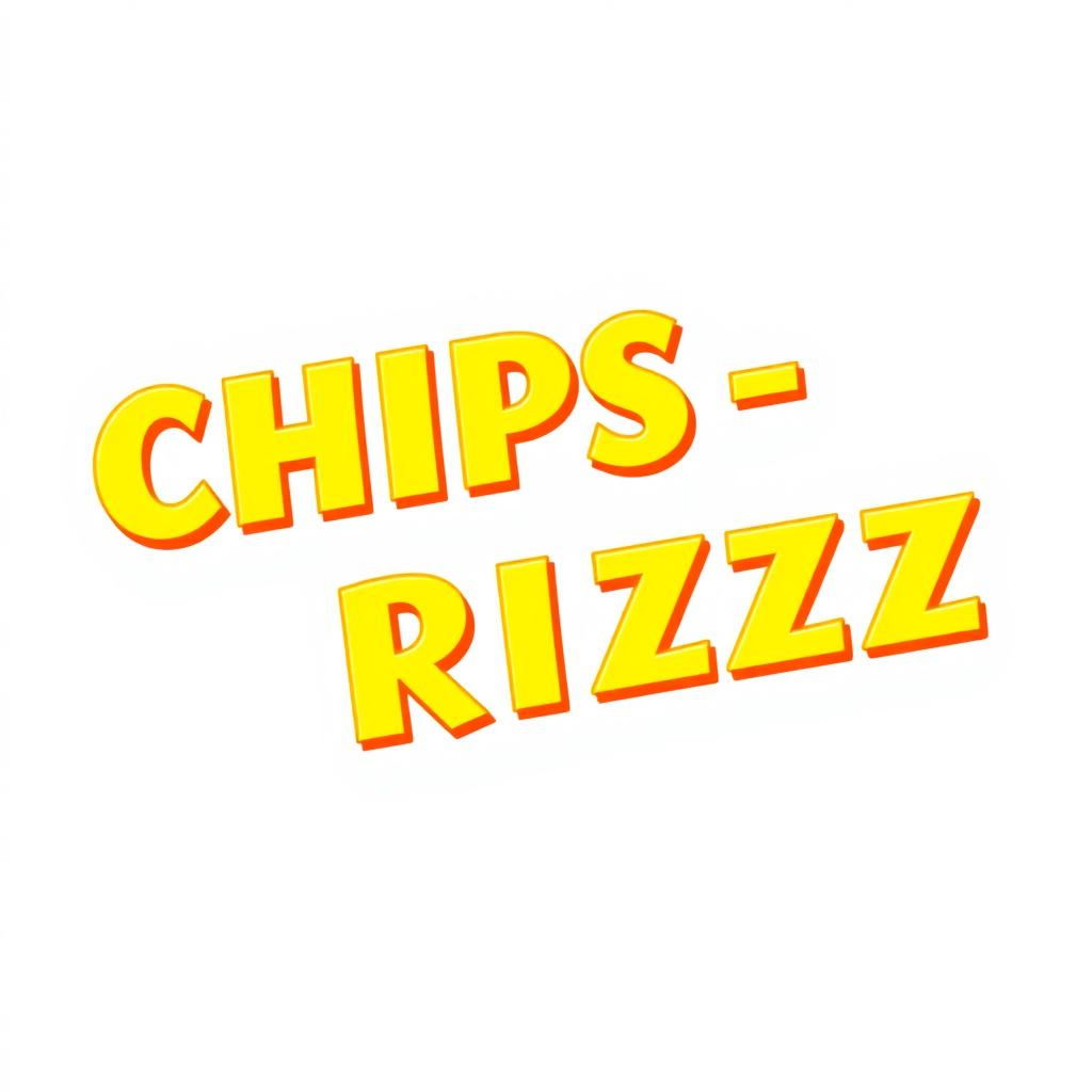 A simple 2D logo featuring aesthetic text that spells out "CHIPS- RIZZ" in bright yellow letters