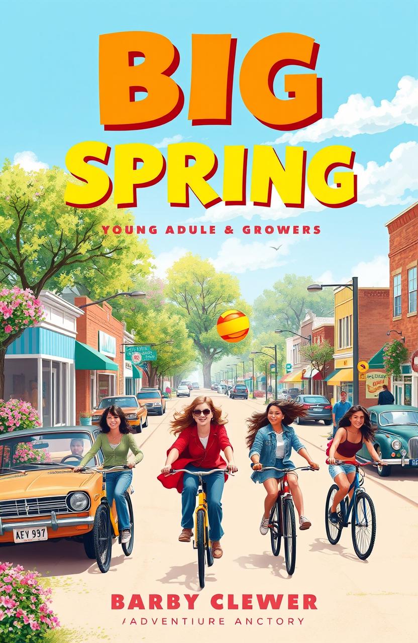 A captivating cover design for a young adult fiction book titled 'Big Spring', set in the year 1989