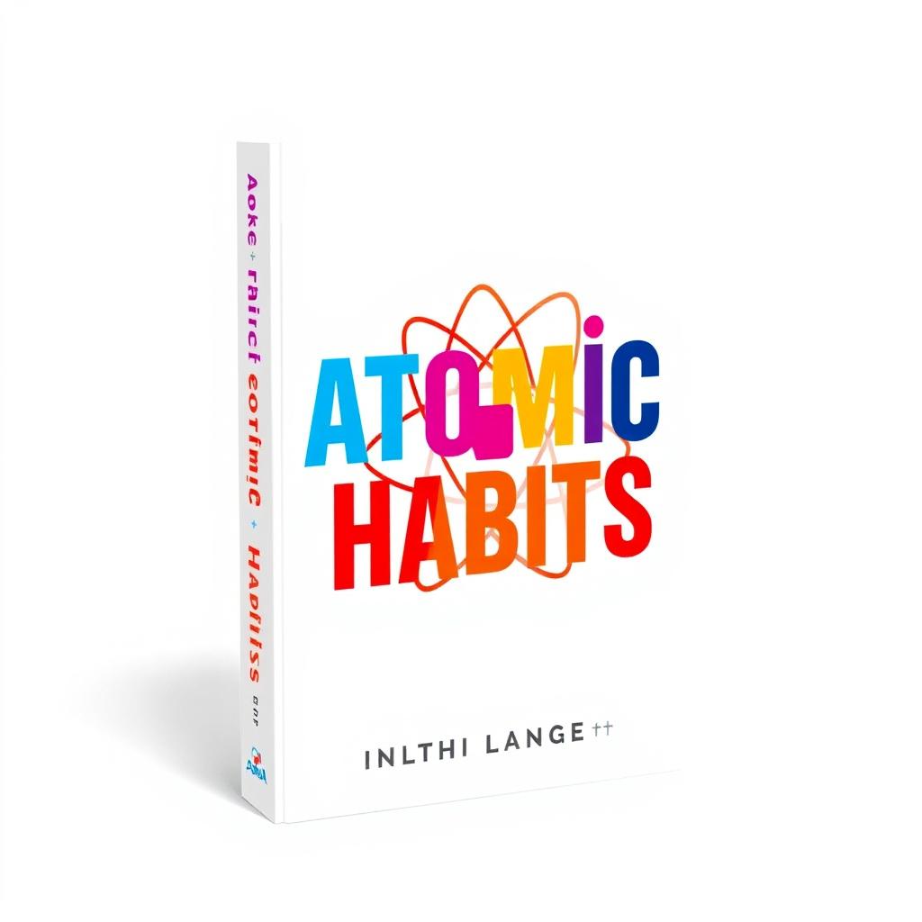 A beautiful book cover design for the self-help book titled "Atomic Habits"
