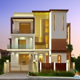 A spacious and luxurious 6BHK (6 Bedroom, Hall, Kitchen) house with modern architecture and beautifully designed interiors