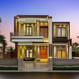 A spacious and luxurious 6BHK (6 Bedroom, Hall, Kitchen) house with modern architecture and beautifully designed interiors