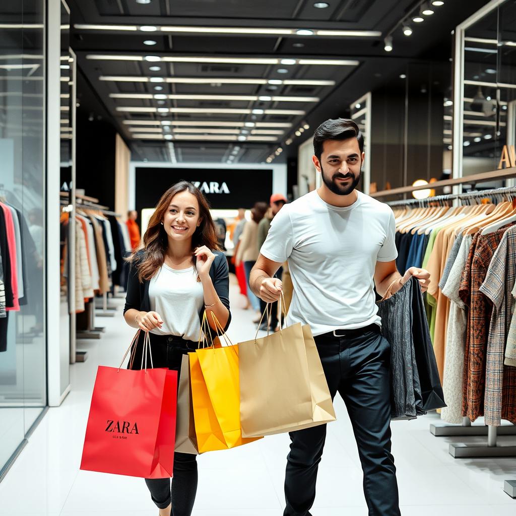 An Iranian couple in a Zara store in Istanbul