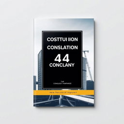 A stylish and elegant cover design for a construction company booklet in A4 size