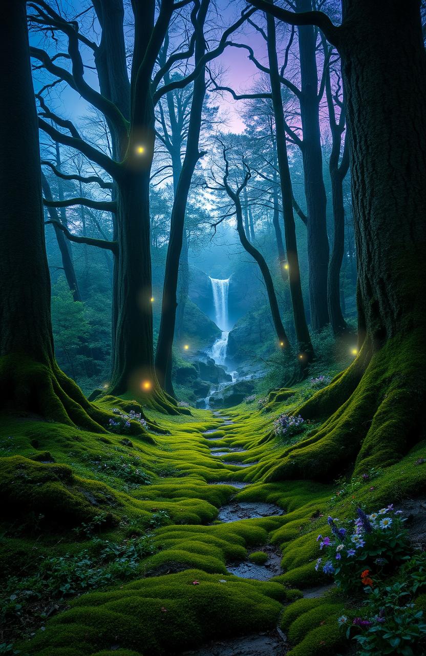 Enchanting Forest Pathway: A Journey Through Light