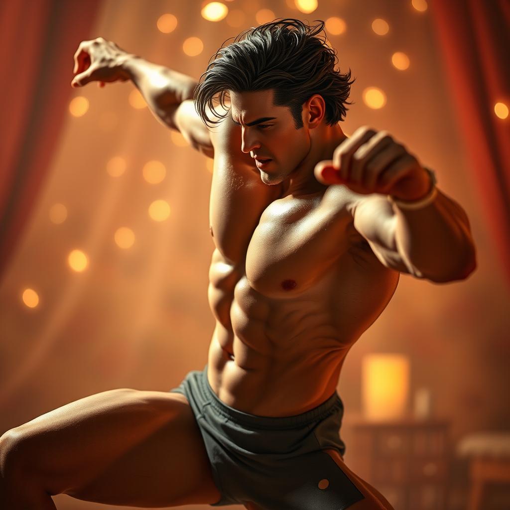 Dynamic Male Figure in Motion - AI Generated Art