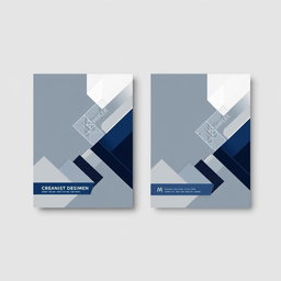 A pair of elegant cover designs for the front and back pages of a construction company booklet in A4 size