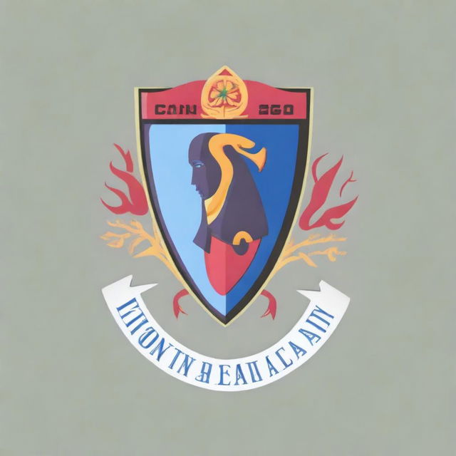 An eye-catching, colorful shield logo for Tilton Academy, rendered in a dynamic and strong style