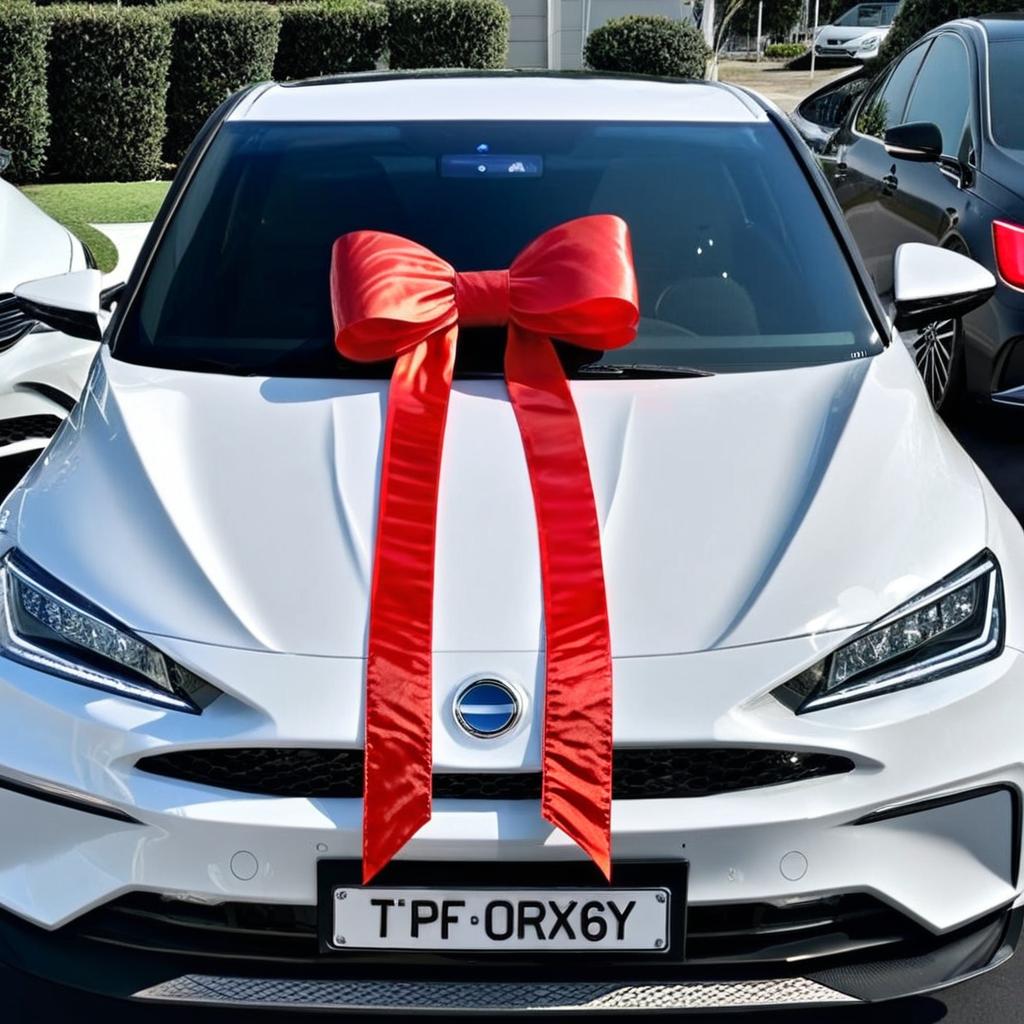 Elevate Your Celebration with This Festive White Sedan