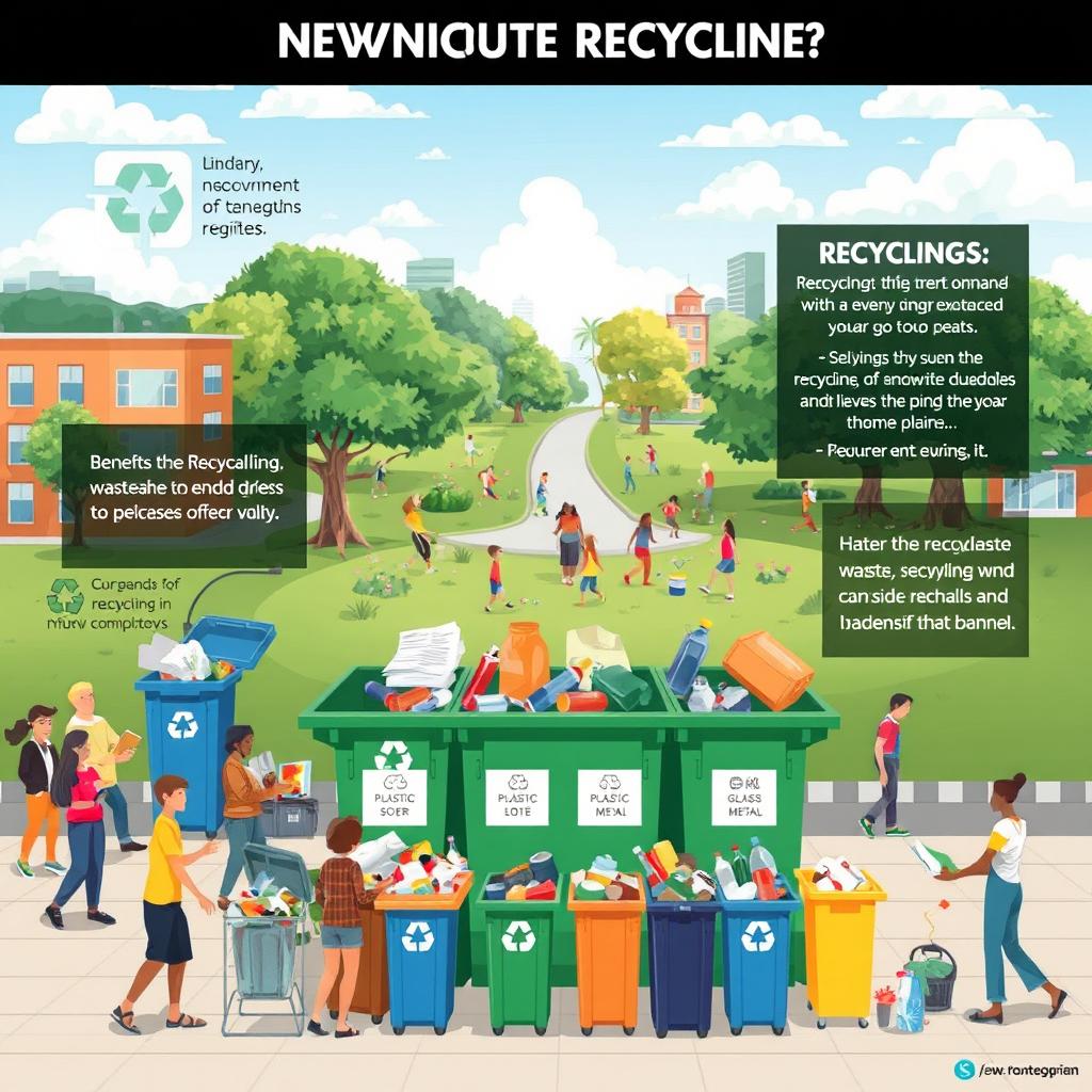 An engaging and informative illustration showcasing the importance of recycling