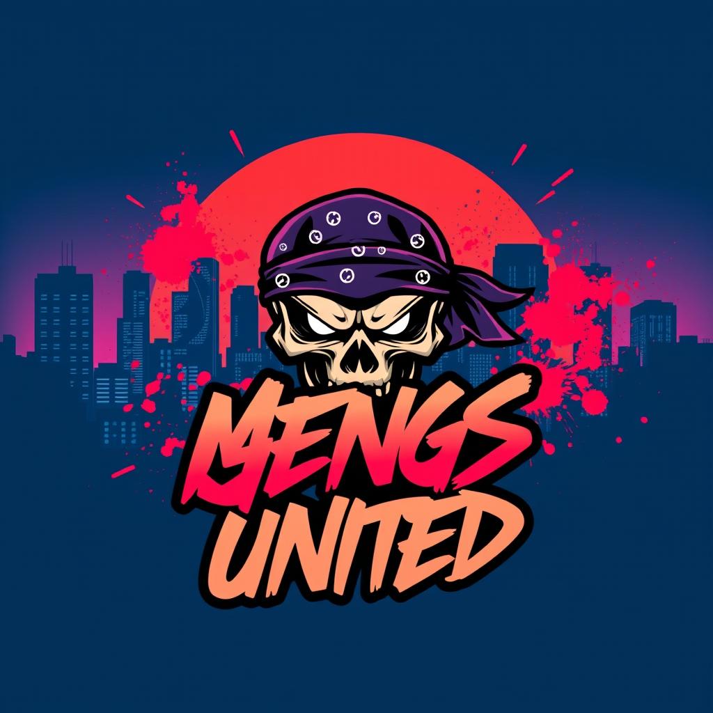 A dynamic and bold graphic design for a metro gang themed t-shirt