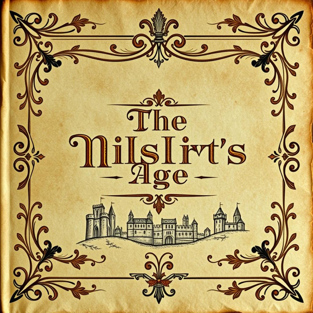 A captivating book cover design in a classic retro style that evokes the essence of the Middle Ages