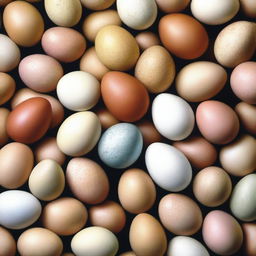 A high-quality coloured pencil drawing featuring eggs as the main subject