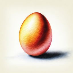 A vibrant, high-quality coloured pencil drawing of an egg