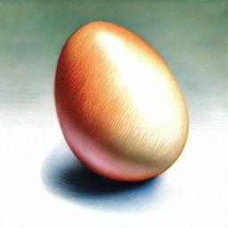 A vibrant, high-quality coloured pencil drawing of an egg