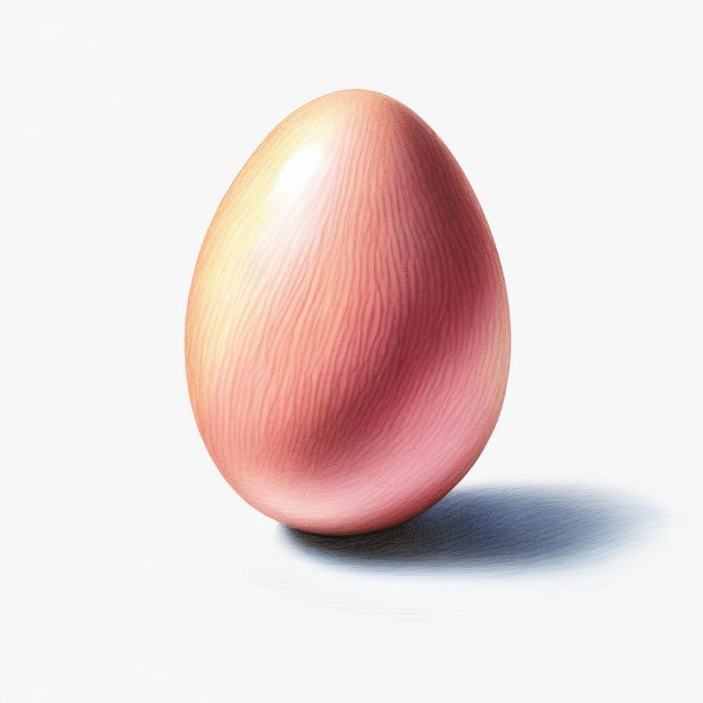 A visually stunning, high-quality coloured pencil drawing of an egg