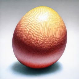 A visually stunning, high-quality coloured pencil drawing of an egg