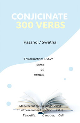 A clean and elegant cover page design for a document titled "CONJUGATE 300 VERBS"
