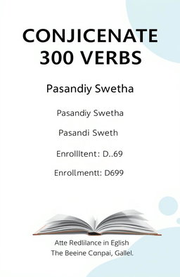 A clean and elegant cover page design for a document titled "CONJUGATE 300 VERBS"