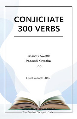A clean and elegant cover page design for a document titled "CONJUGATE 300 VERBS"