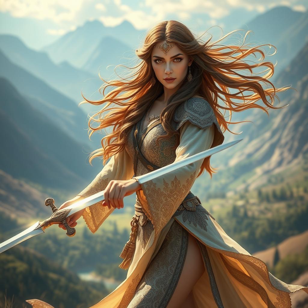 A stunning portrayal of Gordafarid, the legendary female warrior from Persian folklore