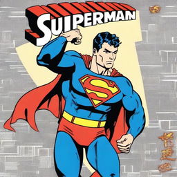 Uma capa de história em quadrinhos de alta qualidade apresenta um garoto vestido de superman em pose heroica