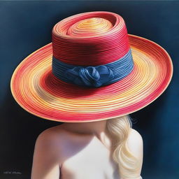 A stunning coloured pencil drawing featuring a different fashionable hat