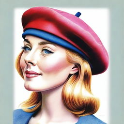 A sophisticated coloured pencil drawing of a beret