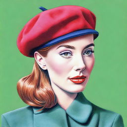 A sophisticated coloured pencil drawing of a beret