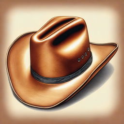 This is a high-quality coloured pencil drawing of a cowboy hat