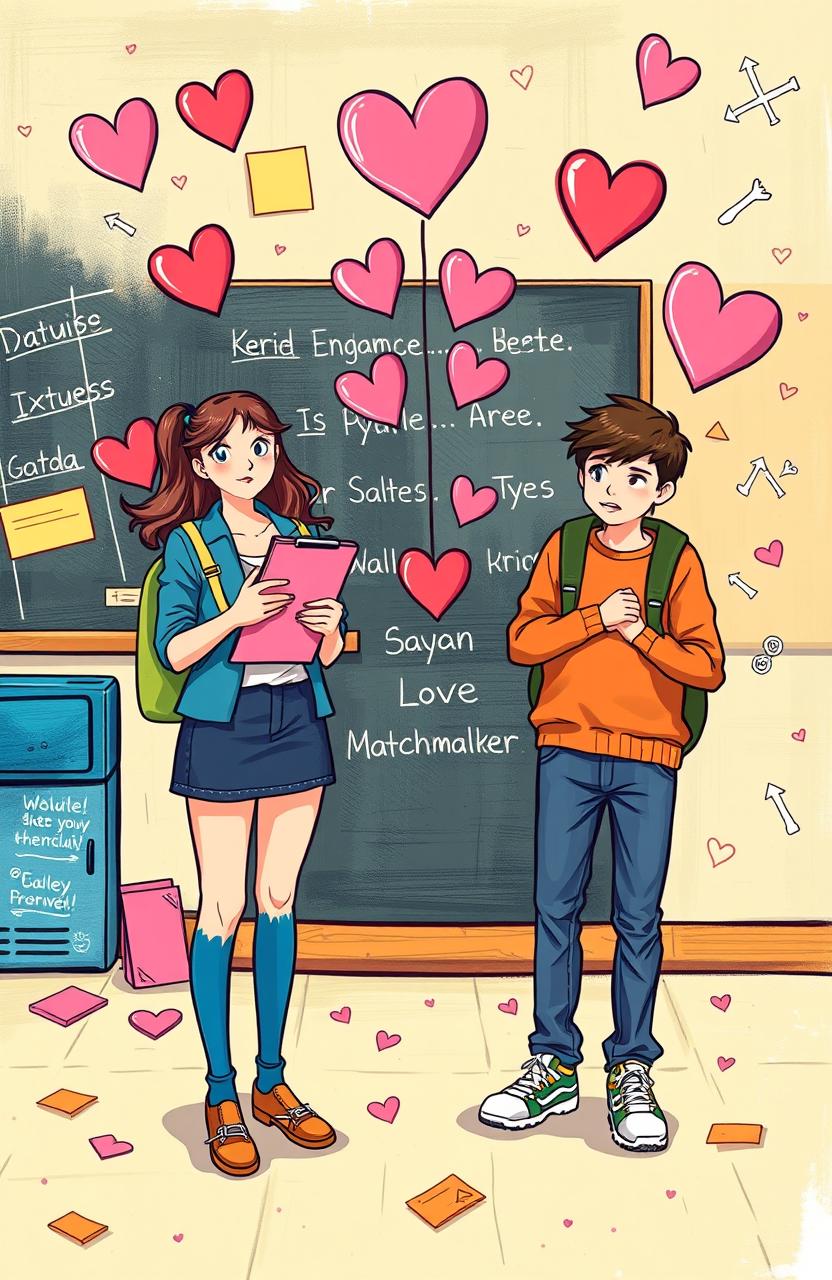A vibrant high school scene full of energy and a warm yet chaotic atmosphere