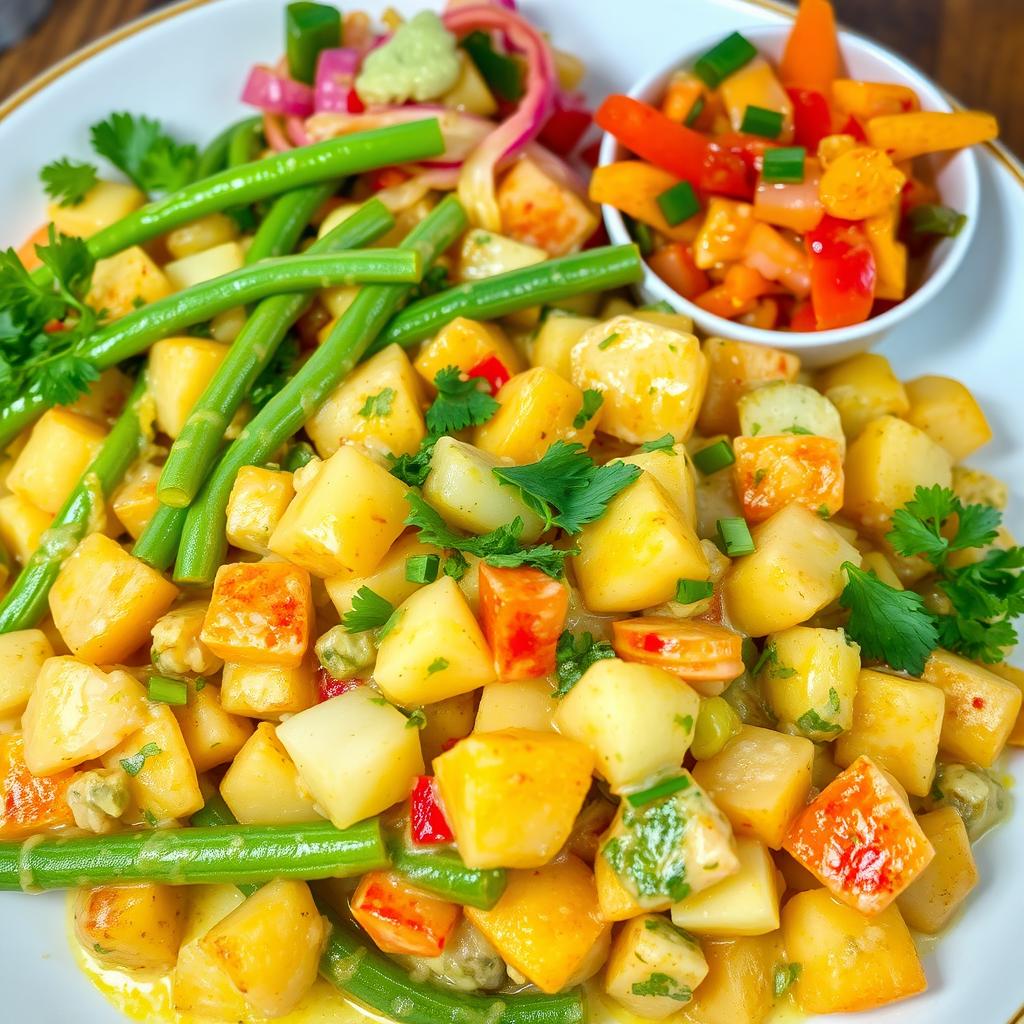 A vibrant and colorful dish of gising gising vegetables, showcasing a medley of ingredients cooked to perfection