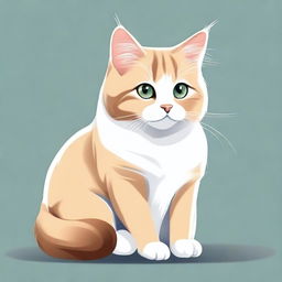 A high-quality digital art image featuring a cute and fluffy domestic cat