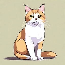 A high-quality digital art image featuring a cute and fluffy domestic cat