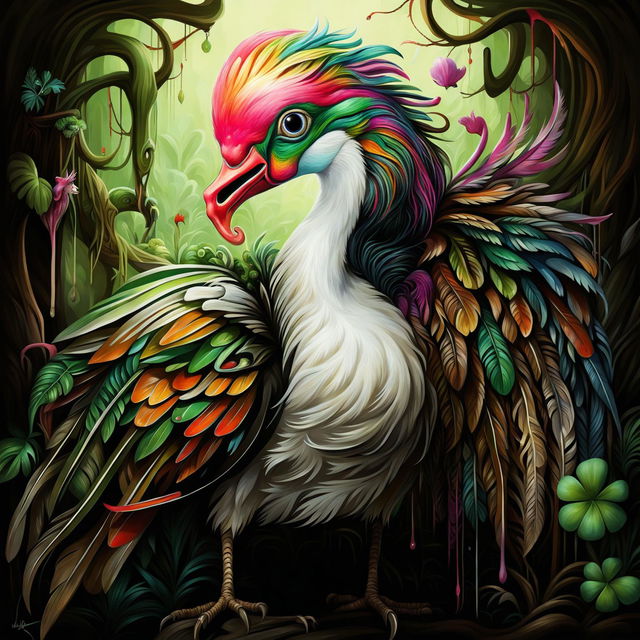 The digital art image features an adult creature named Donnie, inspired by a range of animals and nature