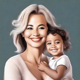 This is a digital art image of a mother