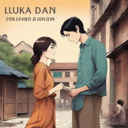 A high-quality digital art image, depicting the cover of a book titled 'Luka dan Pelukan'