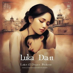 A high-quality digital art image, depicting the cover of a book titled 'Luka dan Pelukan'