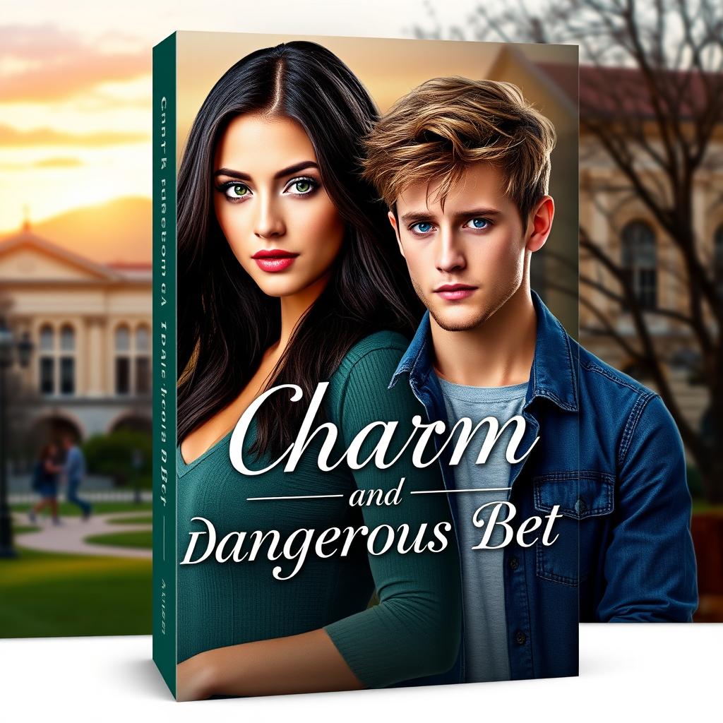 A book cover for a romance novel titled 'Charm and Dangerous Bet'