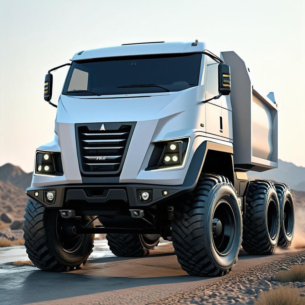 make a back view of the truck of the picture