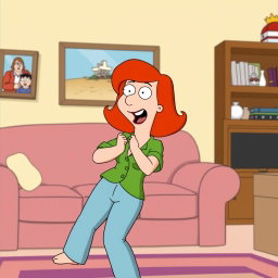 A stylized illustration of Lois Griffin, a fictional character from the animated TV show 'Family Guy