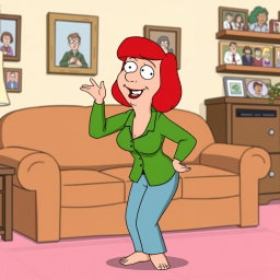 A stylized illustration of Lois Griffin, a fictional character from the animated TV show 'Family Guy