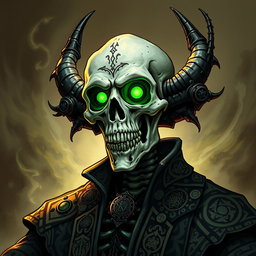 A skeletal lich, embodying ancient and formidable power, is illustrated in an enchanting Dungeons and Dragons style