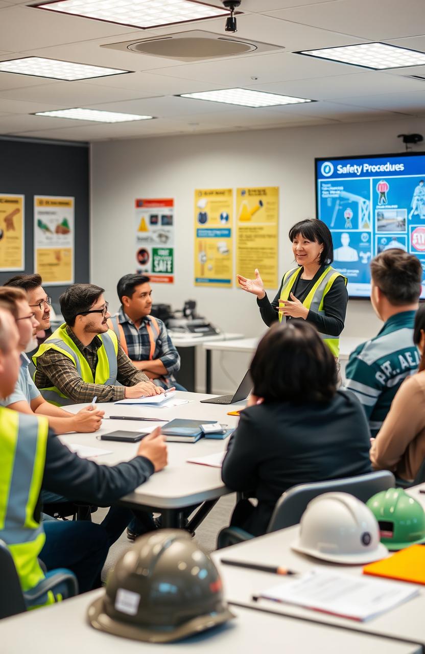 Engaging Workplace Safety Training Session with Charismatic Instructor